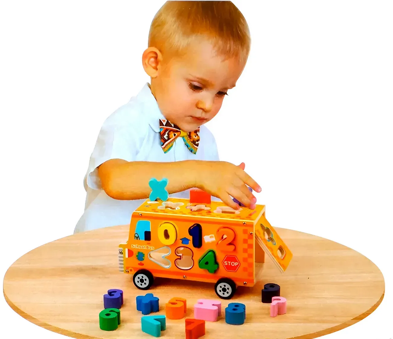 Juego Bus Escolar Encastre Numeros Multicolo Desarrollo Niño