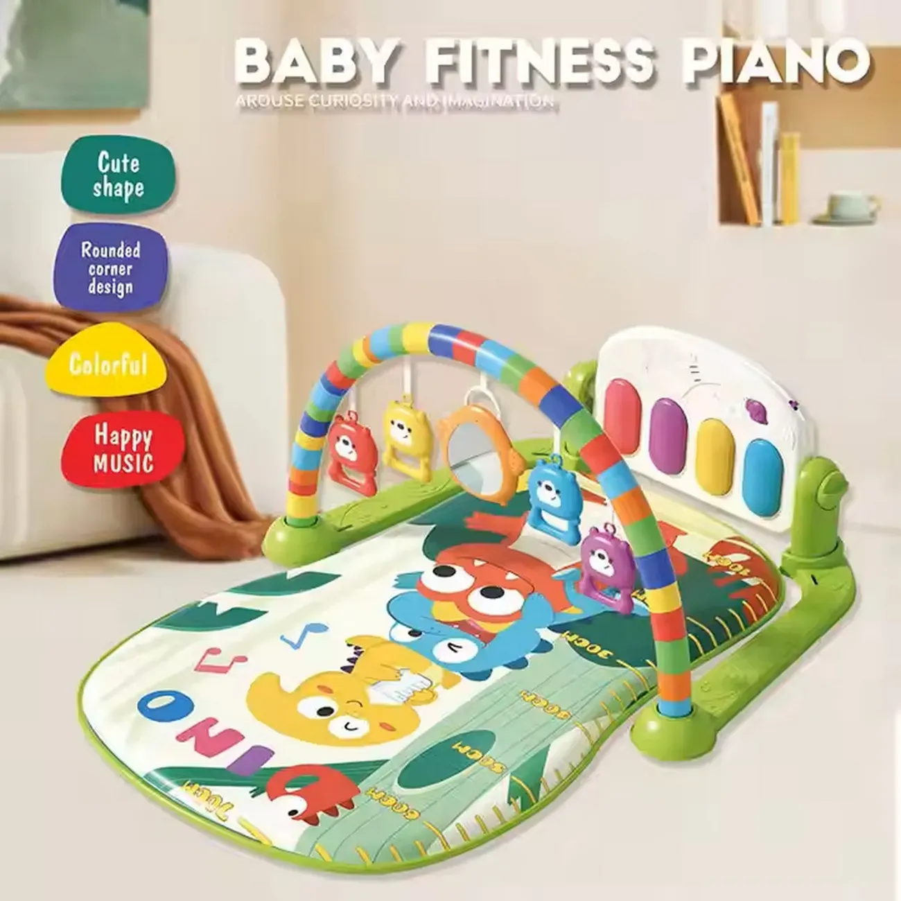 Gimnasio Piano Tapete Sonajero Musical Para Bebes 