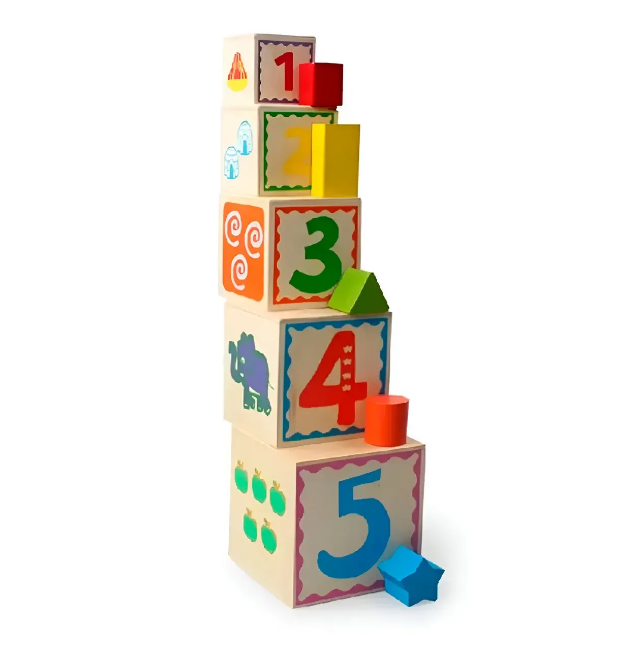 Juego Set Cubos Encastre Figura Geometria Desarrollo Motriz