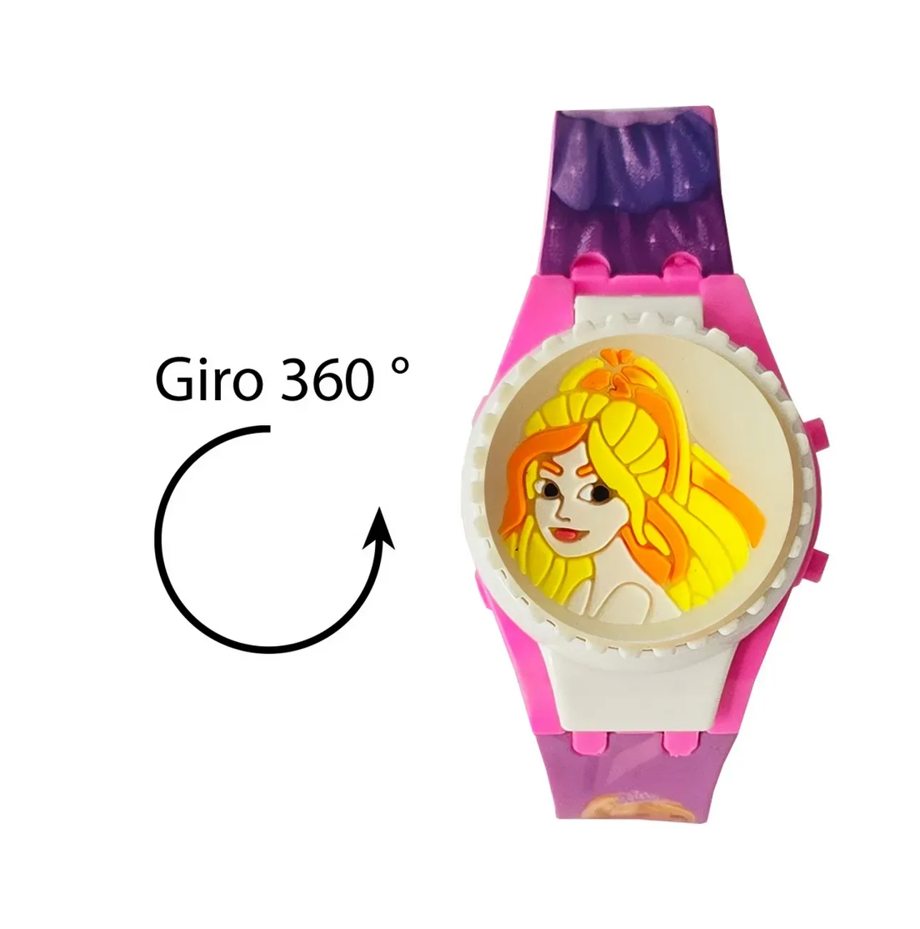 Reloj Niños Digital Princesa Niñas Luces Spinner Infantil