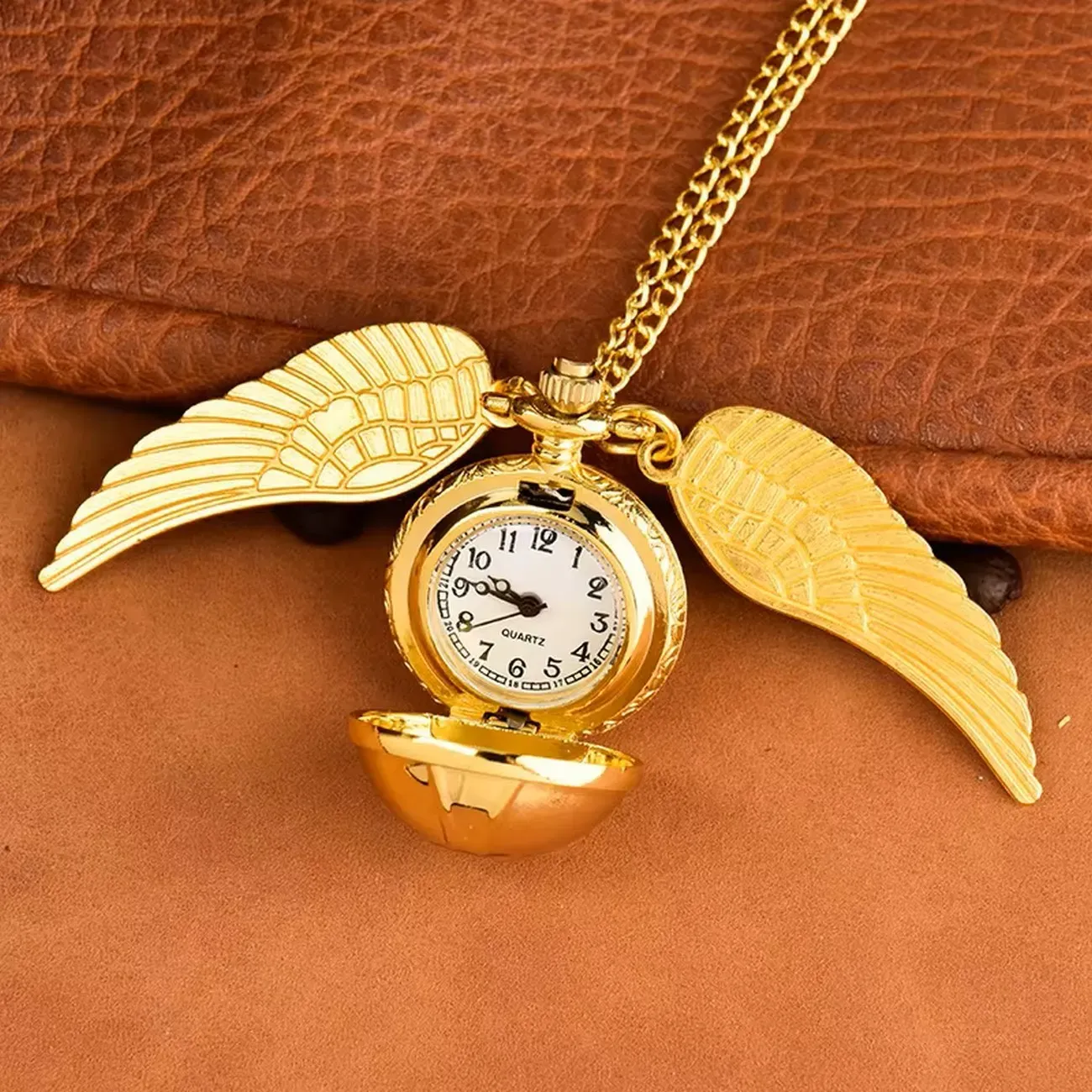 Collar Reloj Snitch Harry Potter Dorado Unisex + Estuche