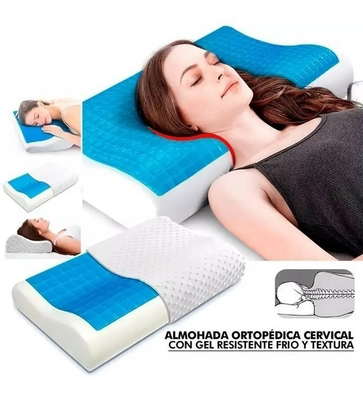 Almohada De Gel Ortopédica Memory Pillow Refrescante+funda