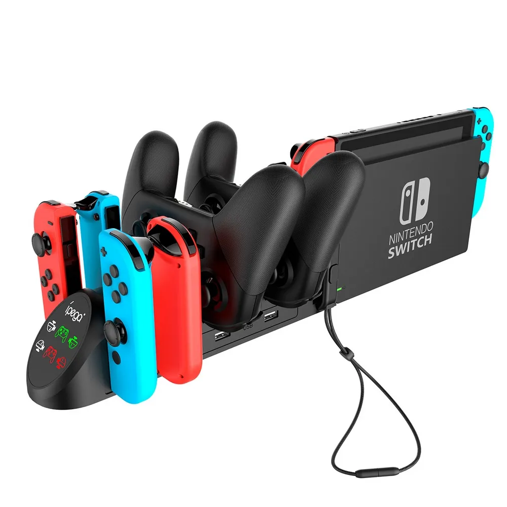 Base Doble Cargador Controles Nintendo Switch Tipo C Pg-9187