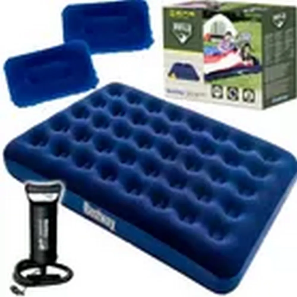 Colchón Inflable Doble Camping +2 Almohadas+inflador Bestway