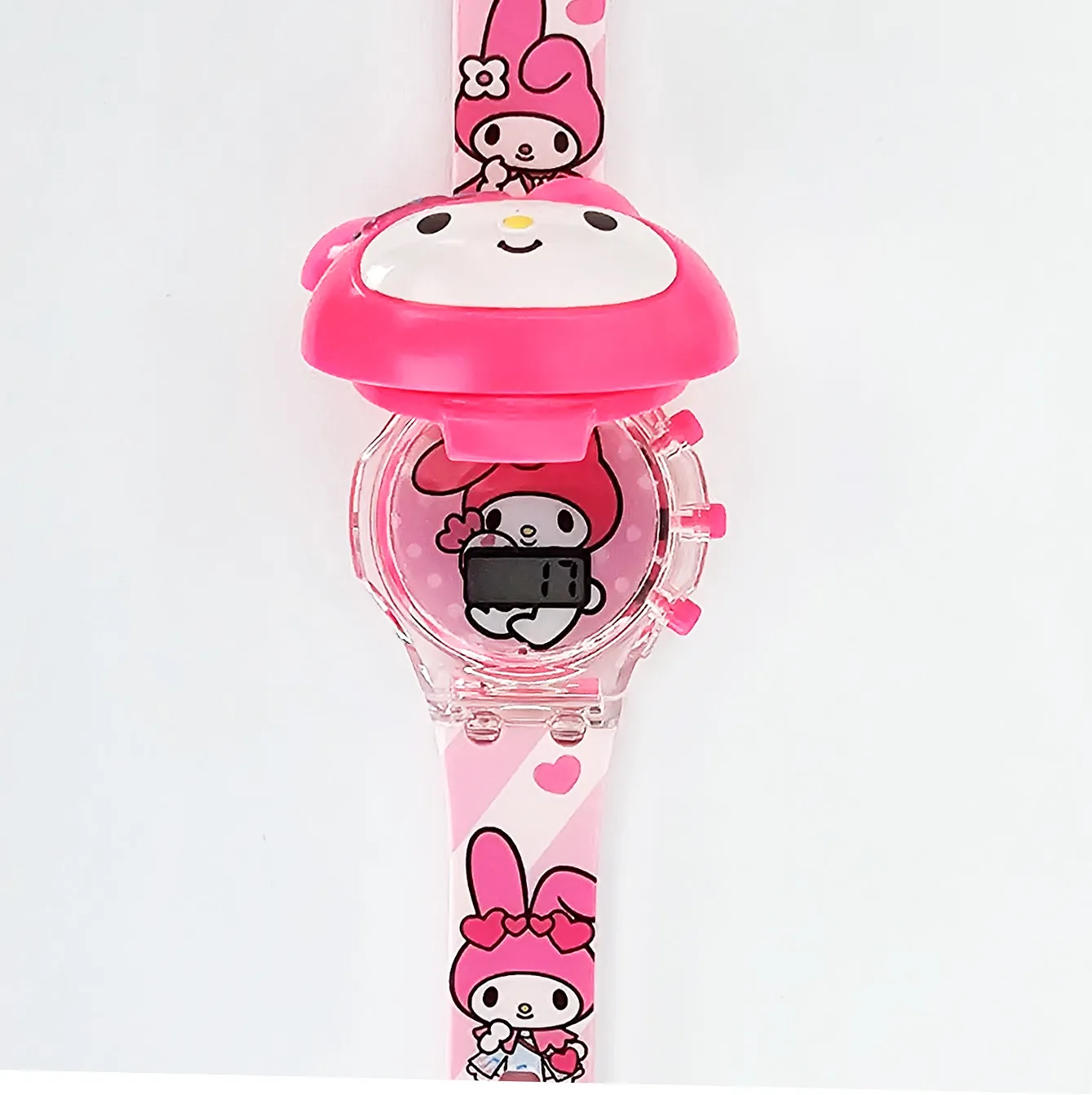 Reloj Niñas Digital Luces Sonido Tapa Infantil Coneja