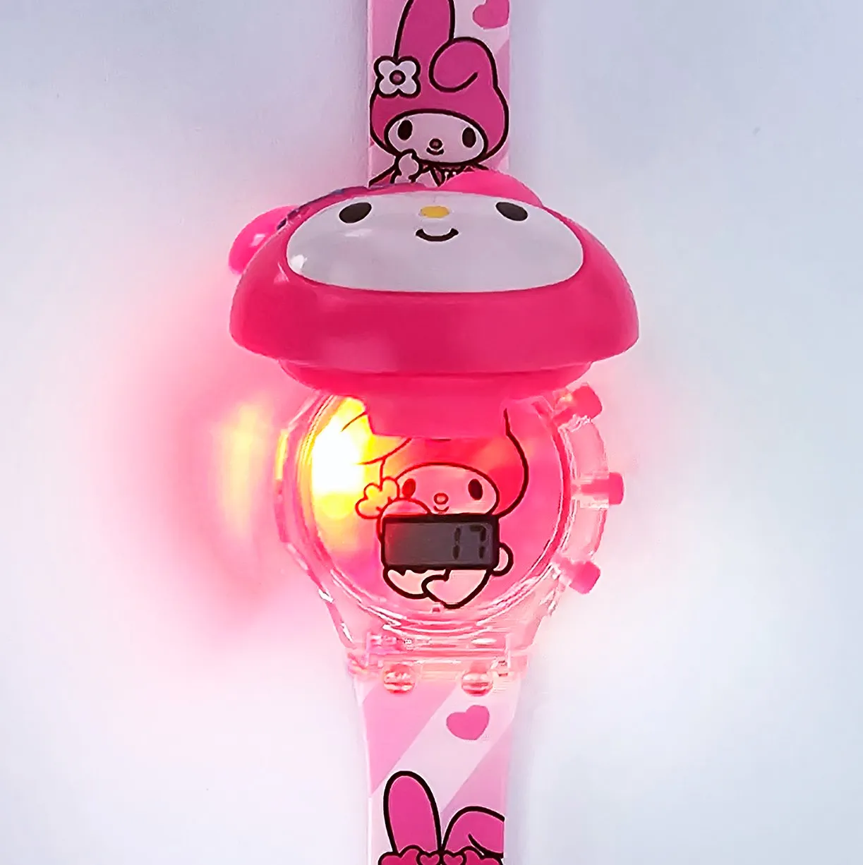 Reloj Niñas Digital Luces Sonido Tapa Infantil Coneja