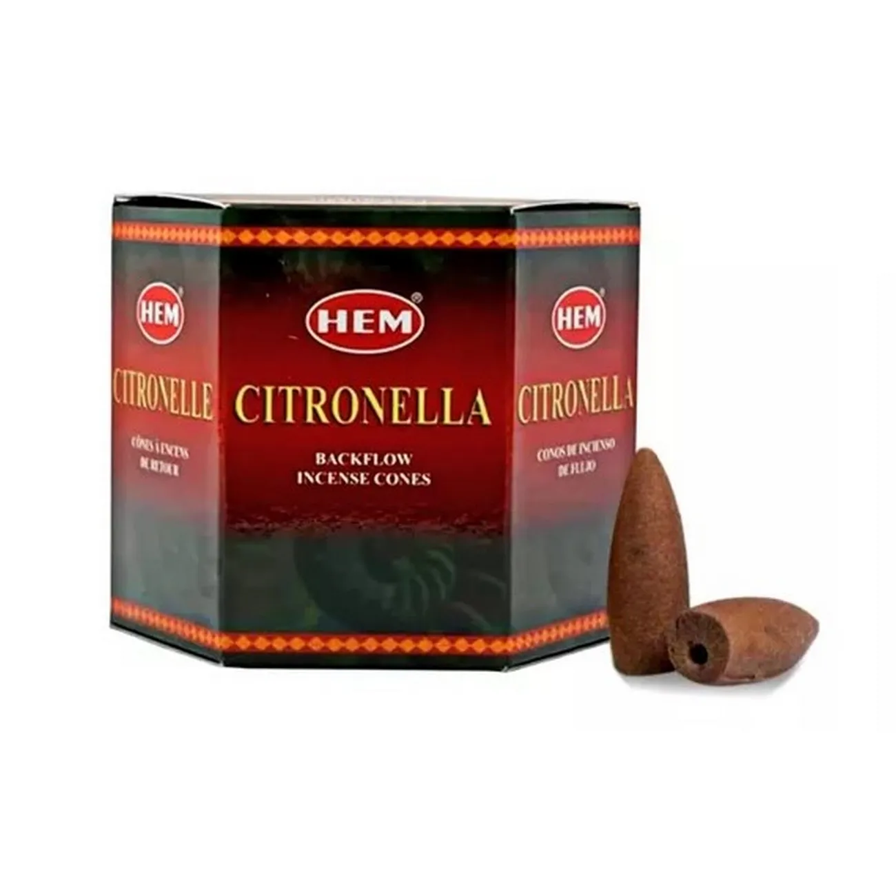 Incienso Hem Cono De Reflujo Citronella Backflow X 40 Unid