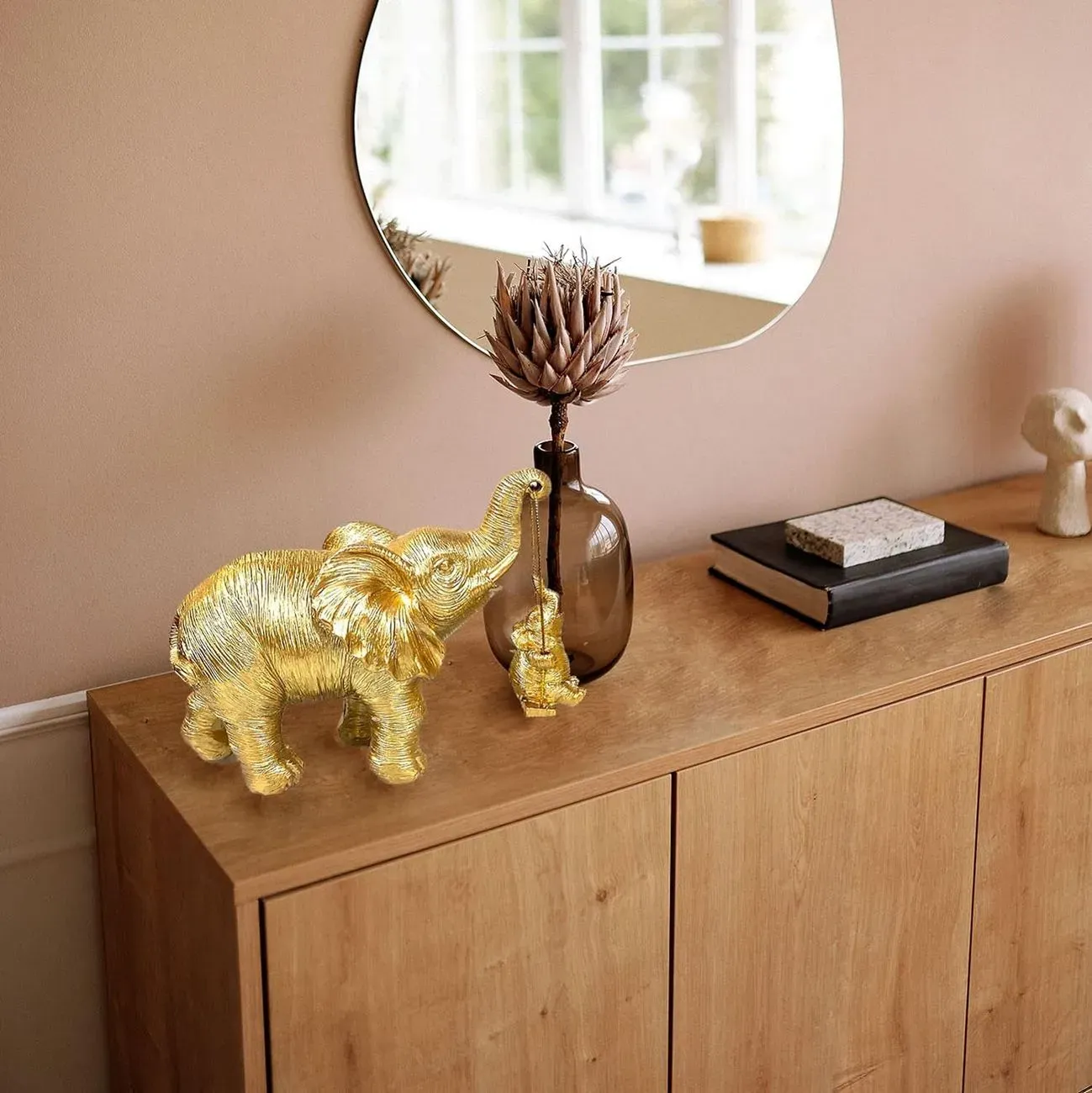 Elefante Dorado Hija (o) Decoración Prosperidad Feng Shui 