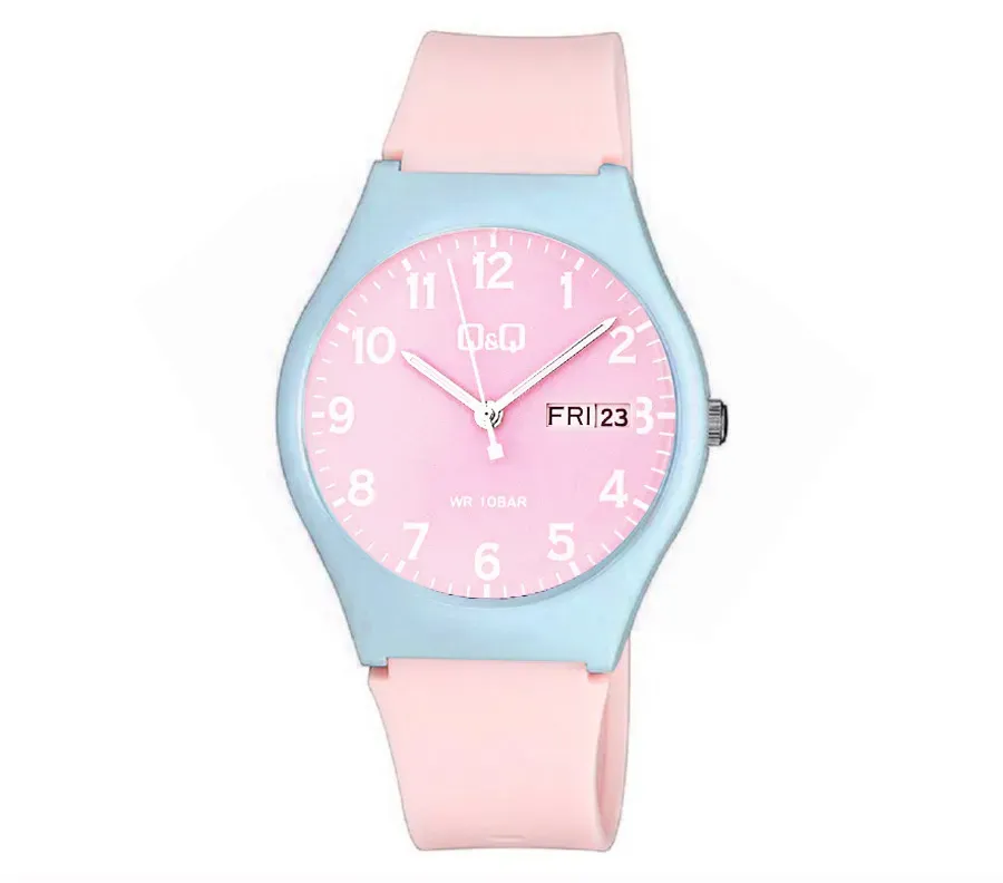 Reloj Q&q Qyq Deportivo Colores Pastel Impermeable + Estuche