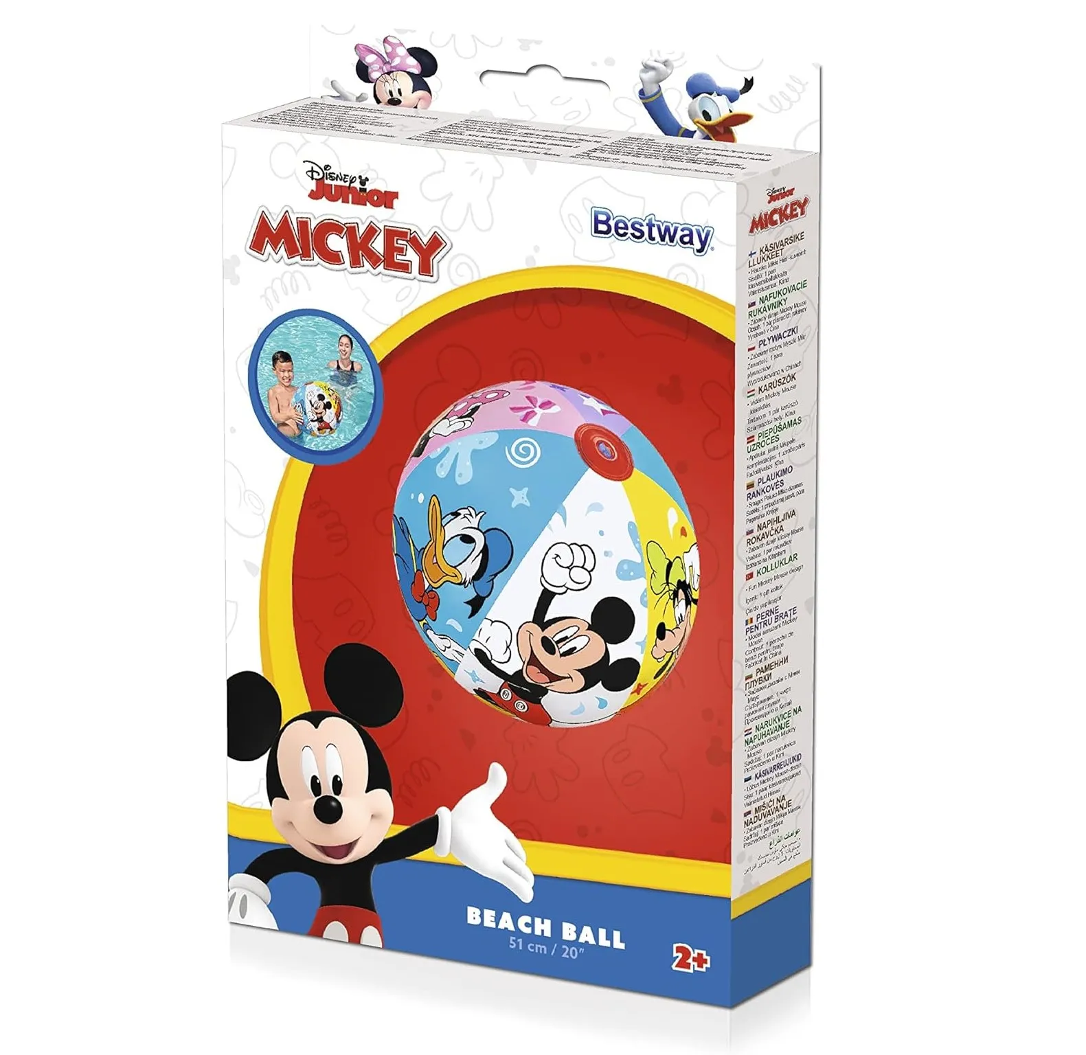 Pelota De Playa Inflable Mickey Mouse Bestway Unisex 91098