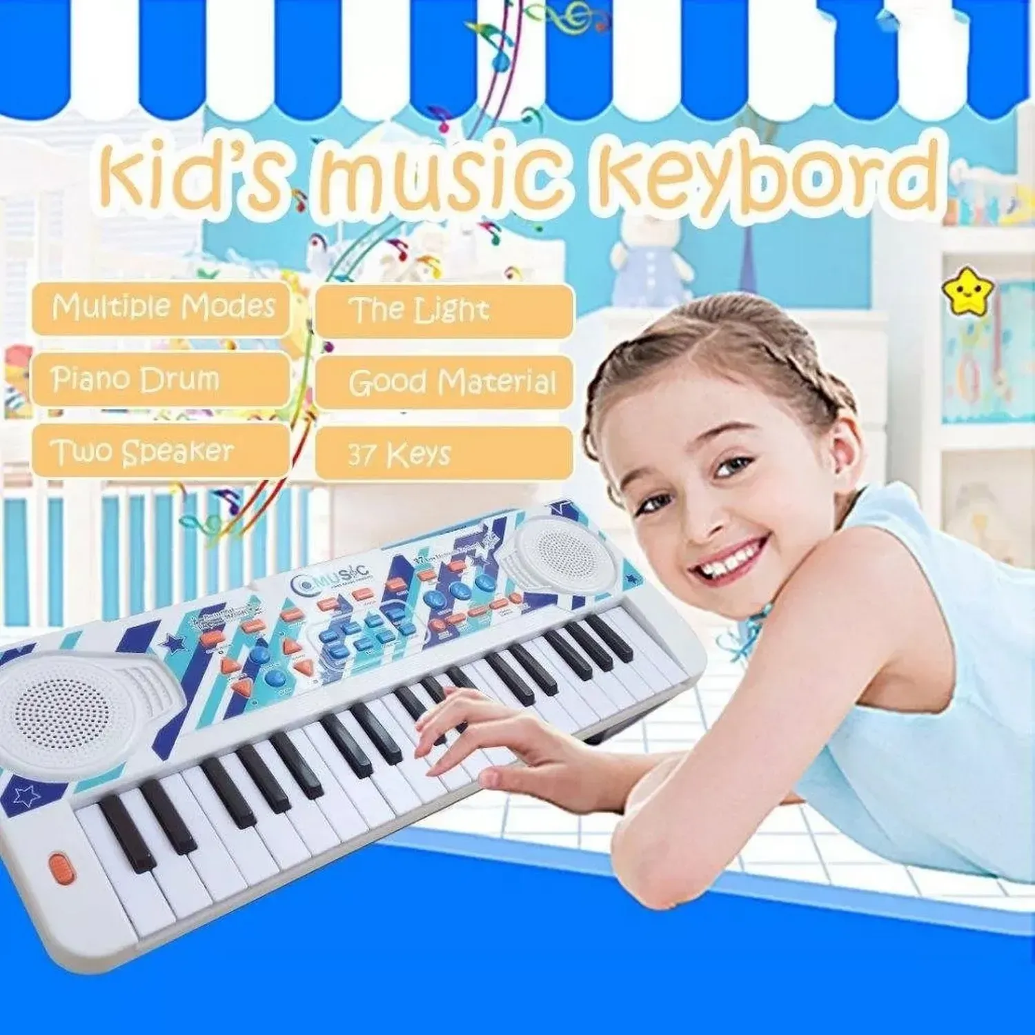 Piano Organeta Teclado Musical Unisex Electrico Juguete