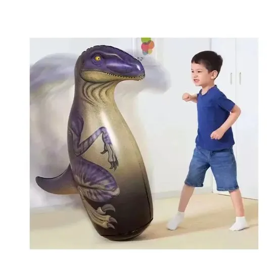 Puching Ball Inflable Niños Porfiado Dinosaurio Morado 52287