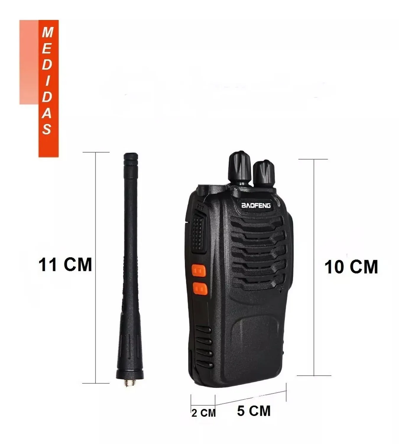 Radio Walkie Talkie Baofeng Bf-888s Uhf X2 Bateria 2800m Ah