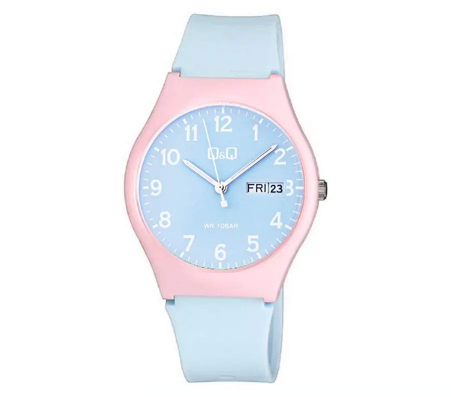 Reloj Q&q Qyq Deportivo Colores Pastel Impermeable + Estuche