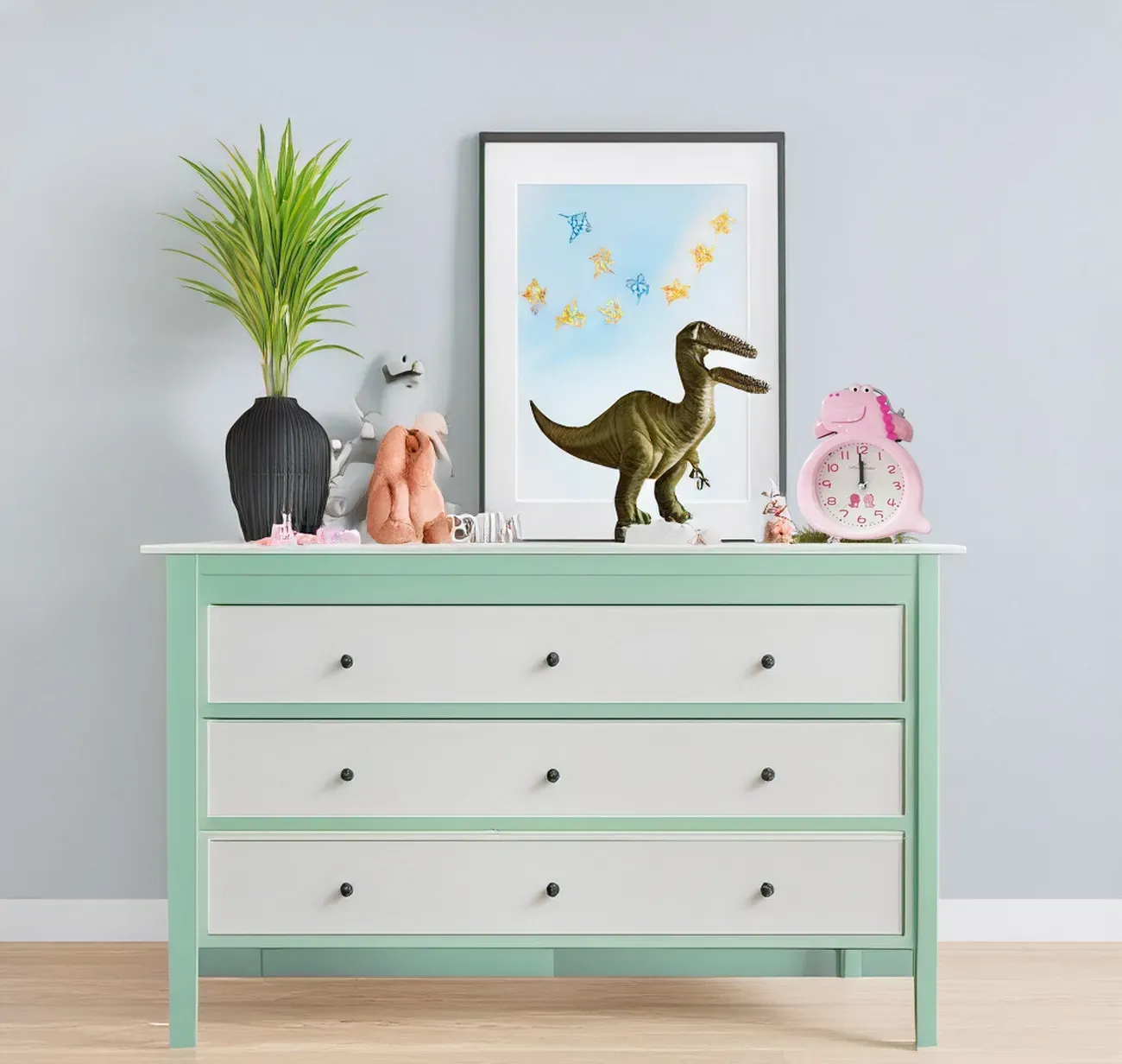 Reloj De Mesa Para Niños (a) Dinosaurio Rex + Bateria