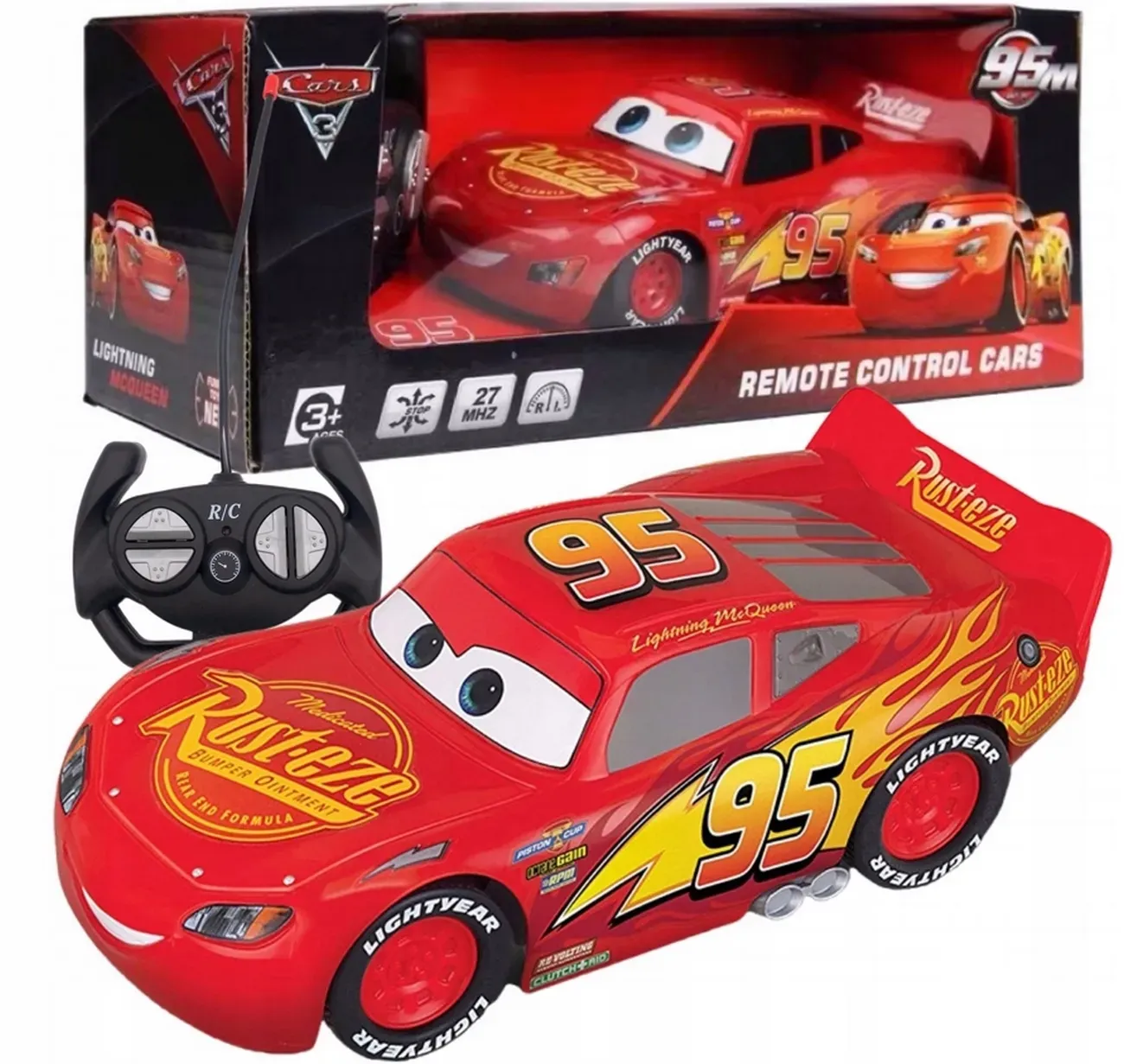 Carro Control Remoto Rayo Mcqueen Cars Juguete + Baterias