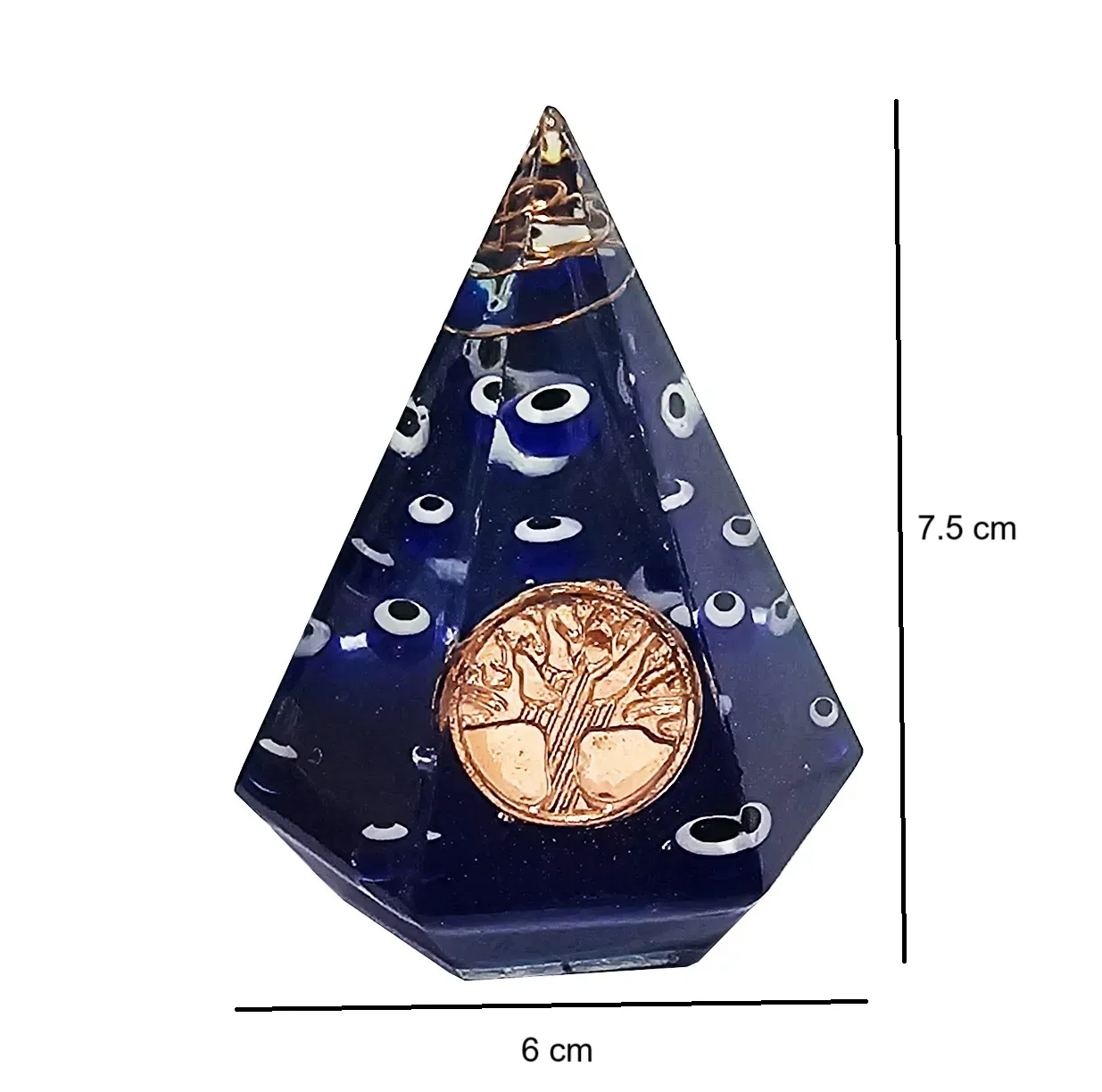 Pirámide Ojo Turco Piedra Natural Orgonita Árbol De La Vida