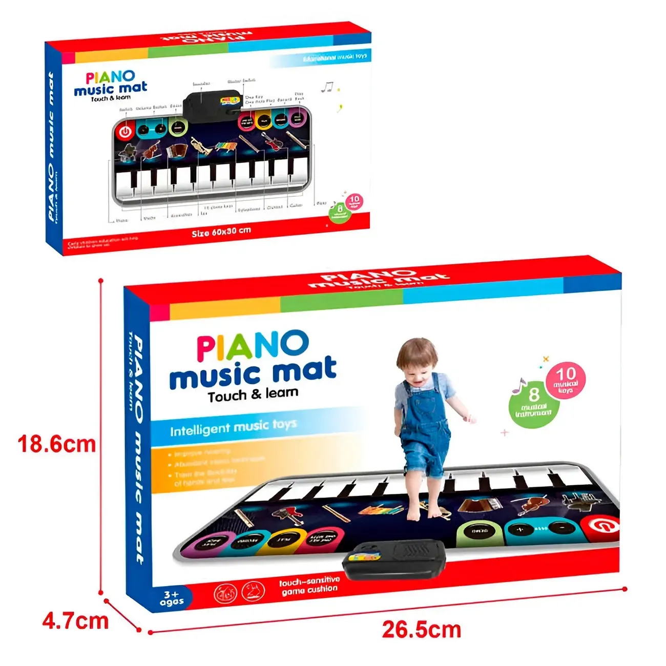 Piano Musical Niños Instrumentos Musicales Tapete + Baterias