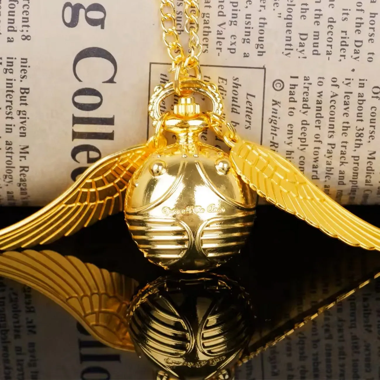 Collar Reloj Snitch Harry Potter Dorado Unisex + Estuche