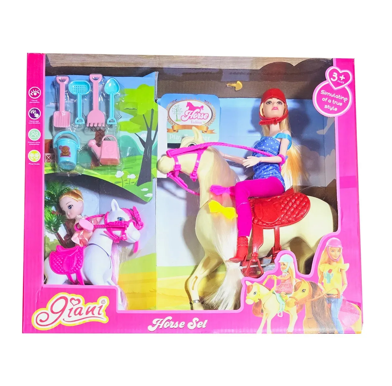 Muñeca Jineta Caballo Poni Cuidado Accesorios Juguete Niñas