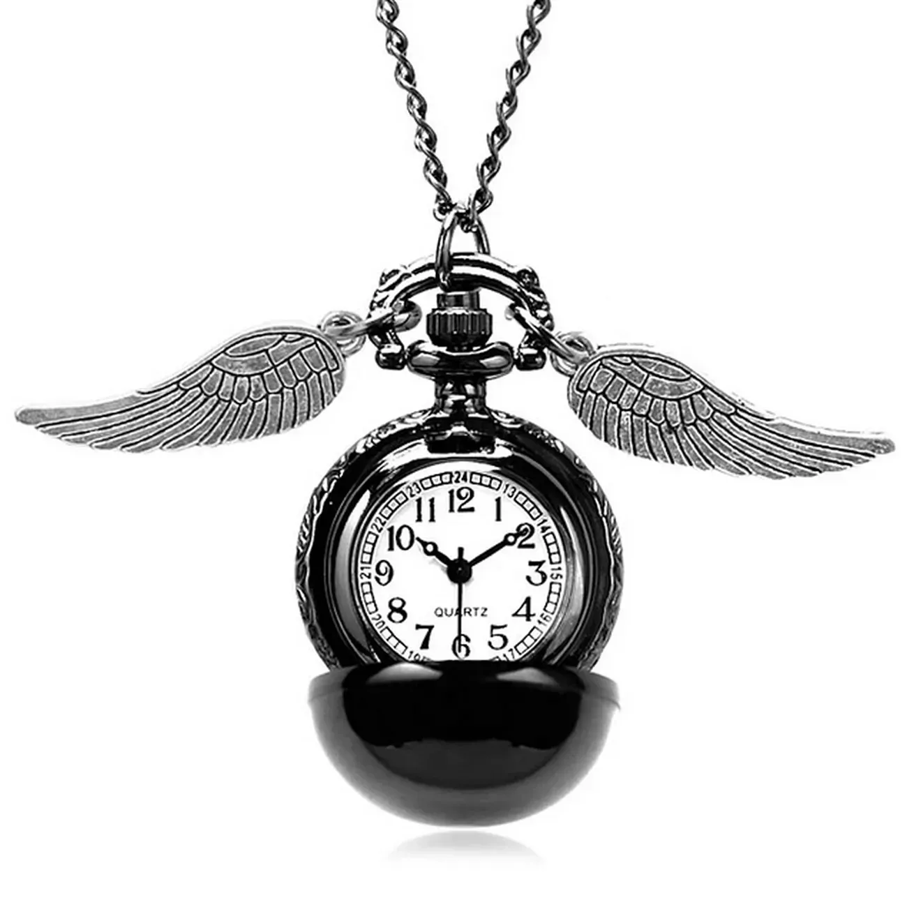 Collar Reloj Snitch Harry Potter Negro Pavonado + Estuche