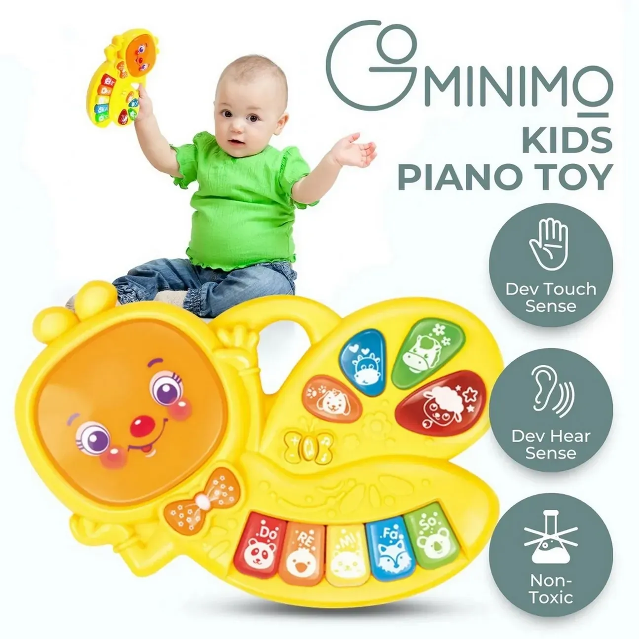 Piano Organeta Abeja Musical Bebes Niños + Baterias Juguete