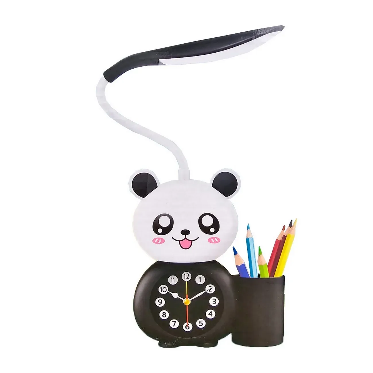 Lampara Oso Panda Recargable Con Reloj De Escritorio Mesa