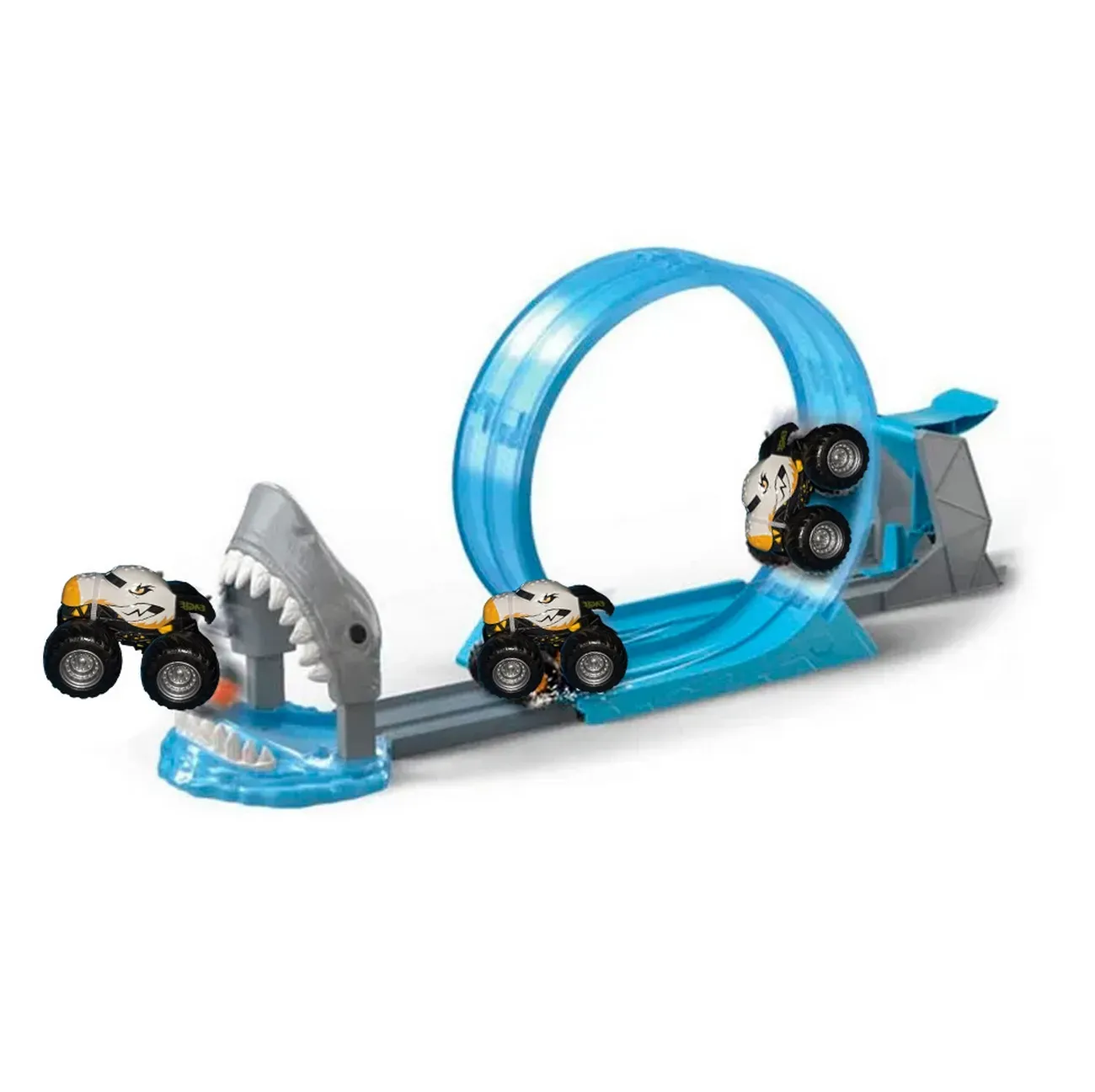 Pista De Carros Catapulta Tiburon Devorador Monster Juguete