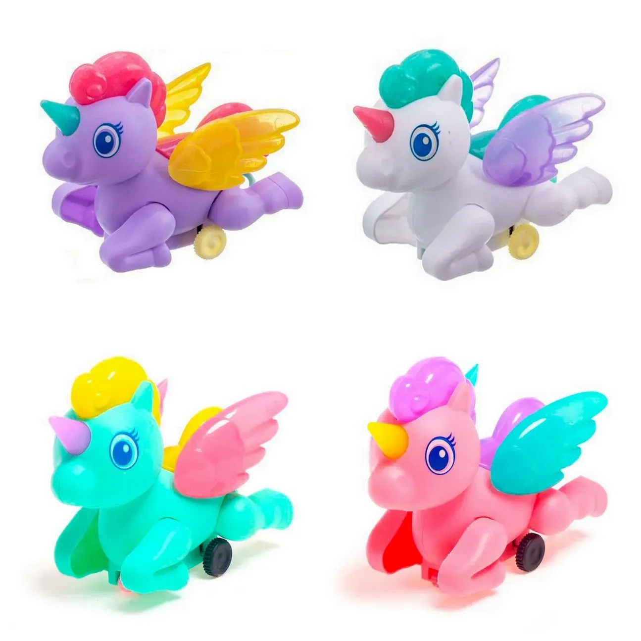 Carros De Cuerda Unicornio Pony Juguete Niñas X 4 Unidades