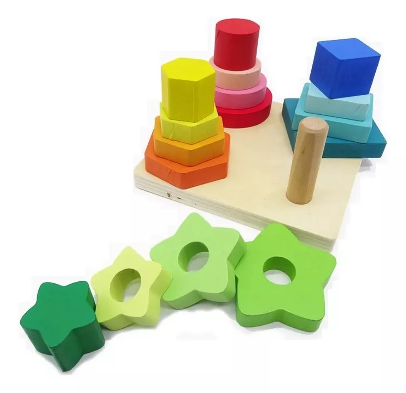 Juego Columnas Figuras Geometricas Encastre Desarrollo Niño