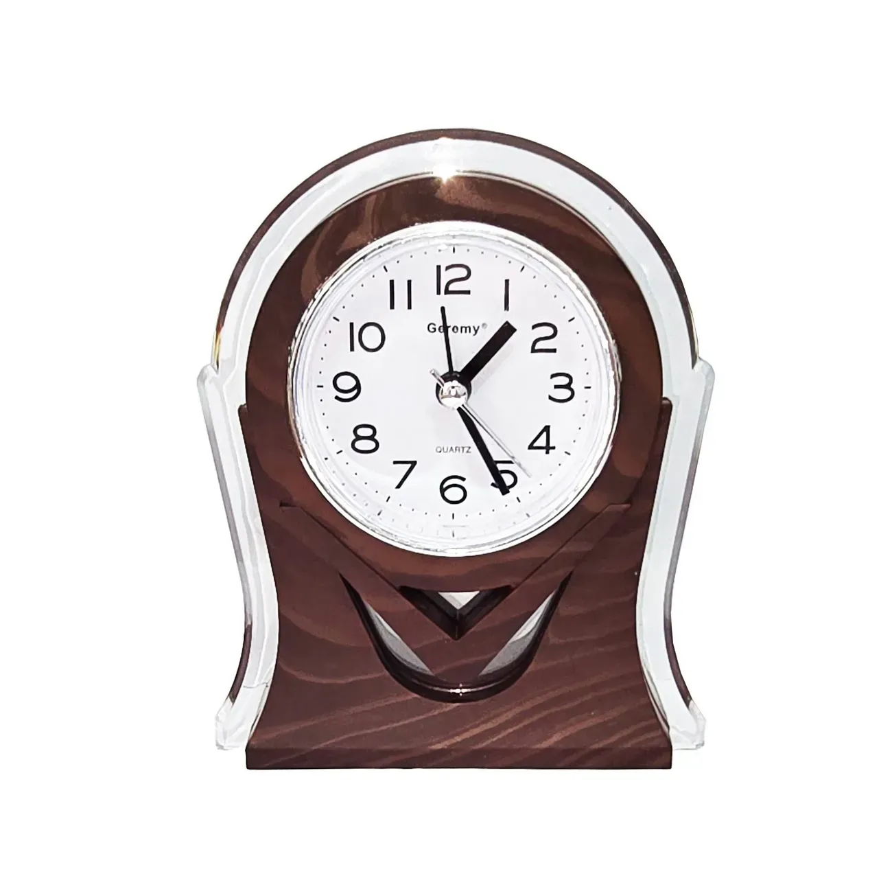 Reloj De Mesa Tono Madera Alarma + Bateria Decoracion