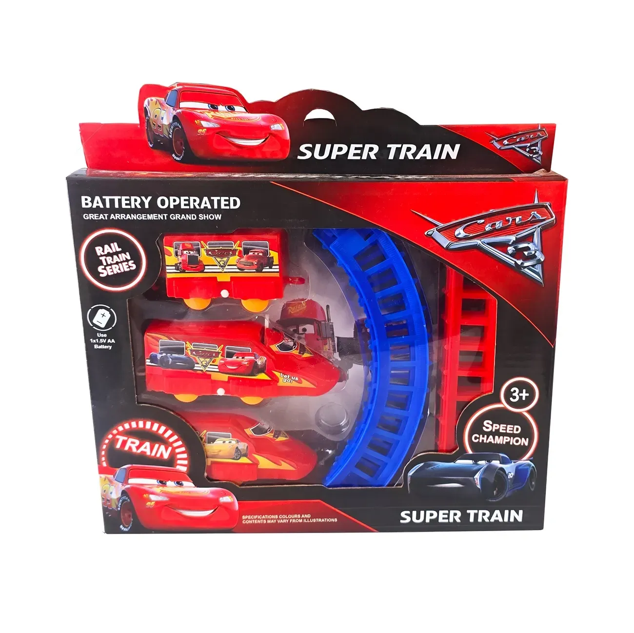 Tren Locomotora Juguete Rayo Mcqueen Cars Vía Encastrables