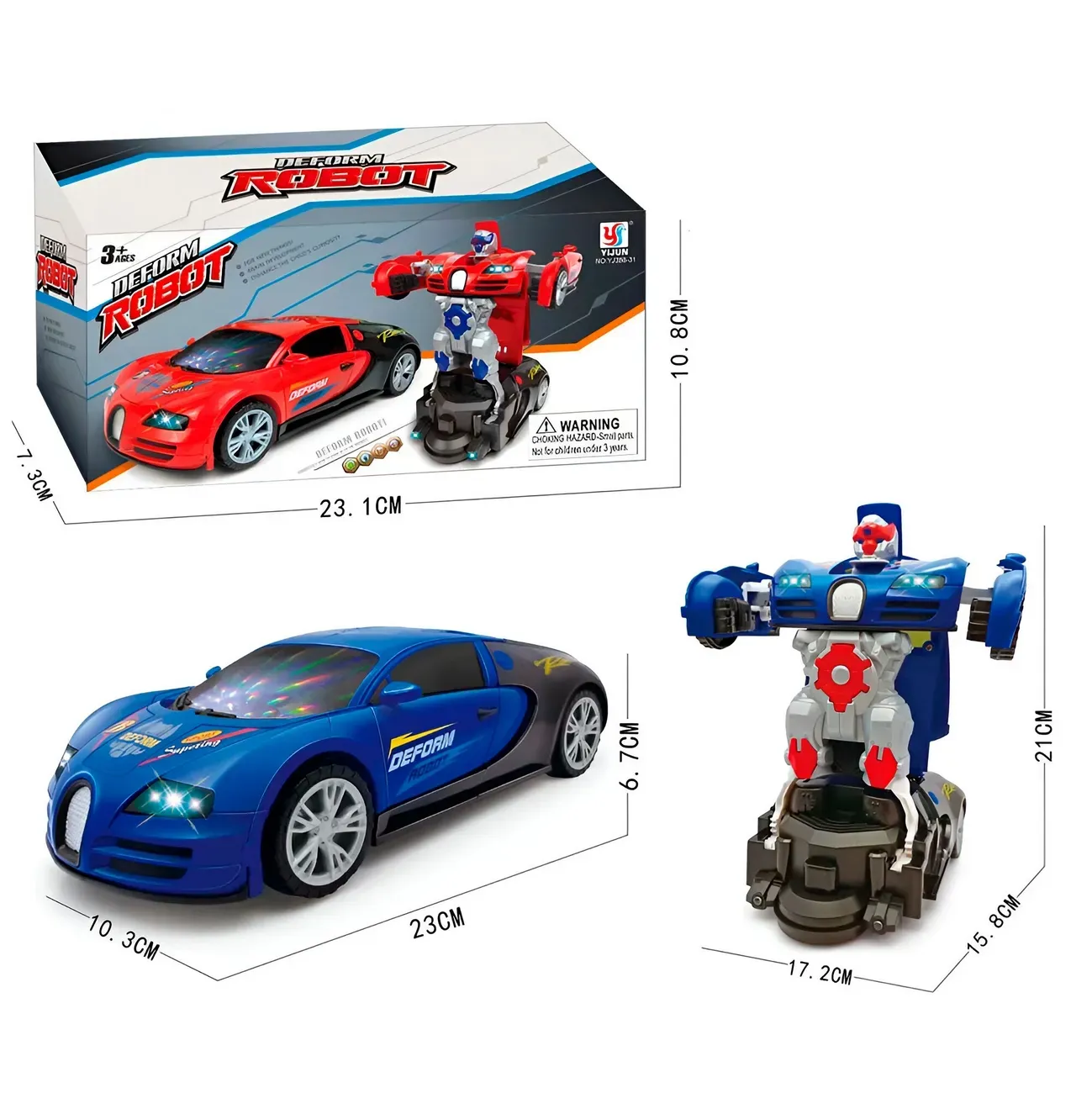 Carro Bugati Transformers Deportivo Juguete Niño + Baterias