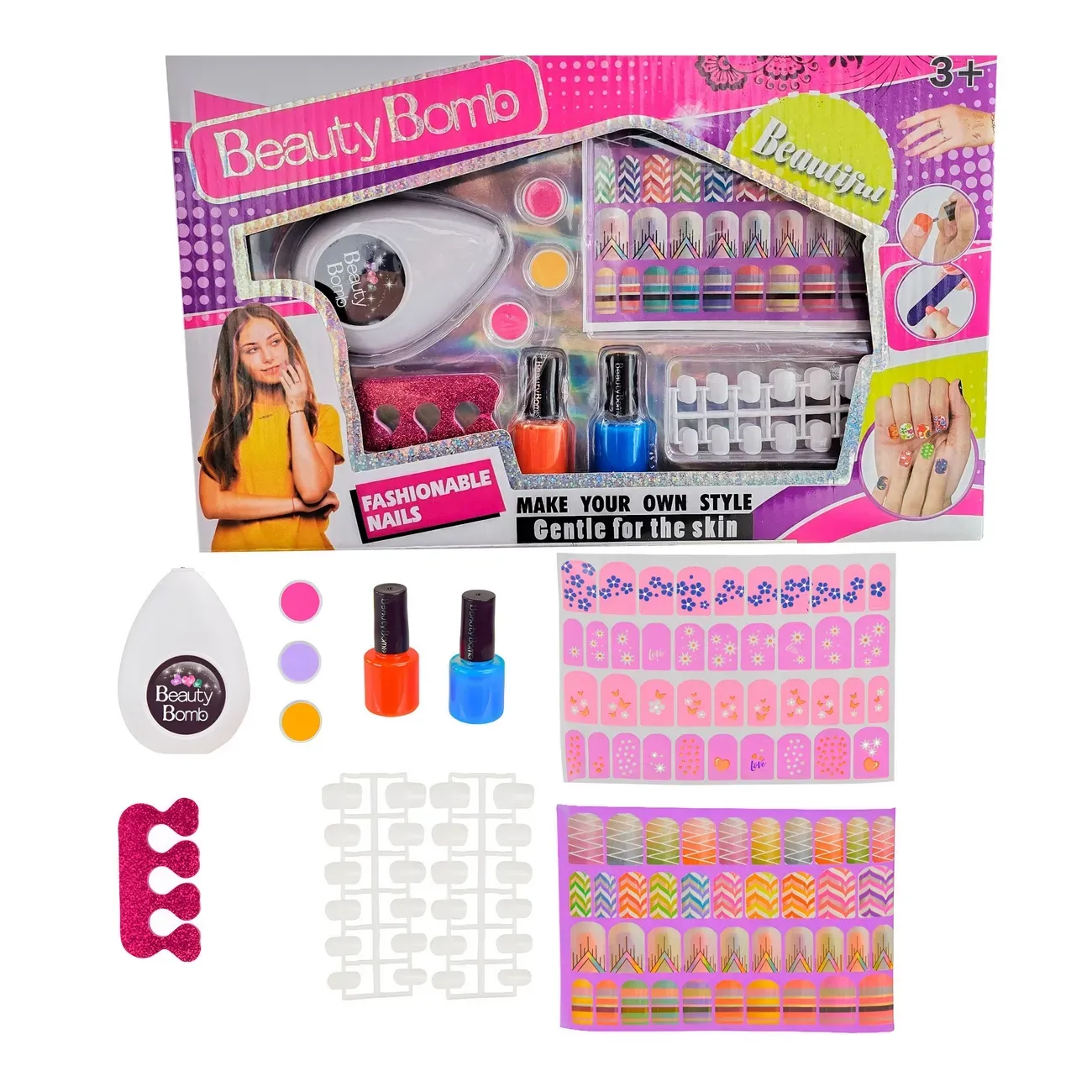 Juguete Kit Uñas Niñas Accesorios Set Manicure Esmaltes Lima