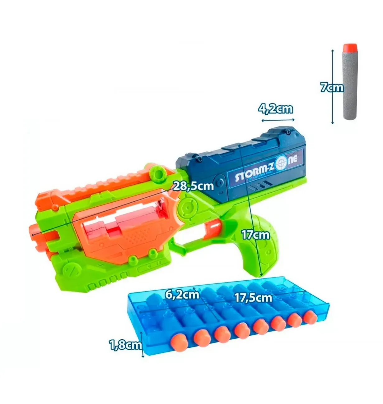 Pistola Lanza Dardos Nerf Multiples Juguete Niño Storm Verde