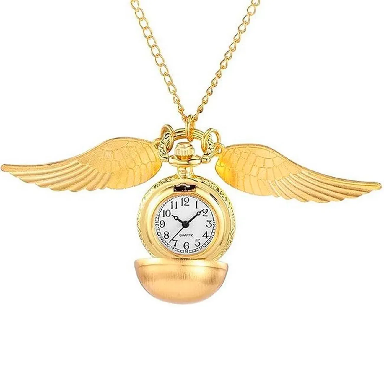 Collar Reloj Snitch Harry Potter Dorado Unisex + Estuche