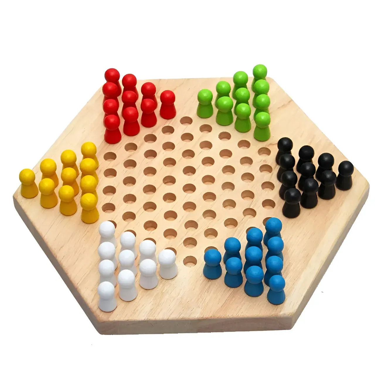 Juego Madera De Mesa Damas Chinas 6 Jugadores Checkers Game