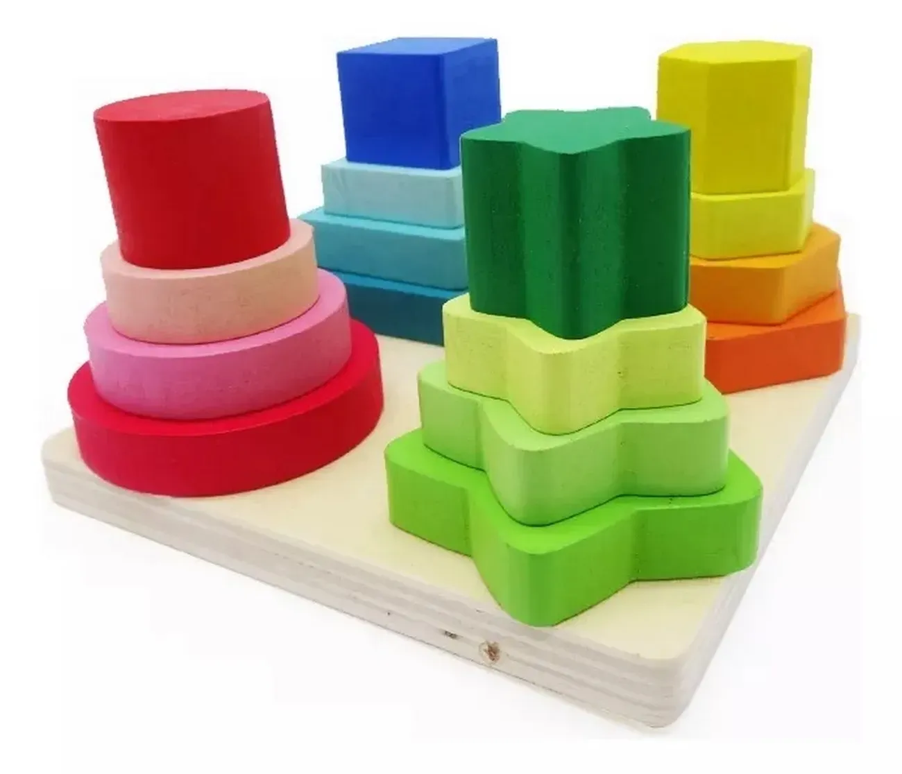 Juego Columnas Figuras Geometricas Encastre Desarrollo Niño