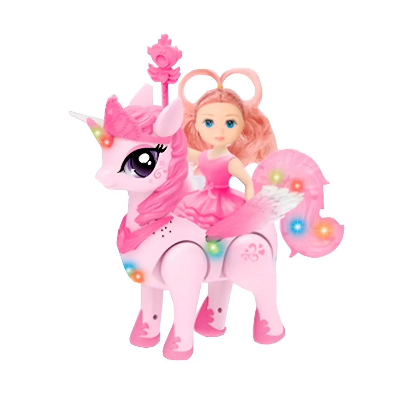 Juguete Poni Unicornio Pegasus Princesa Camina Luz+ Baterias