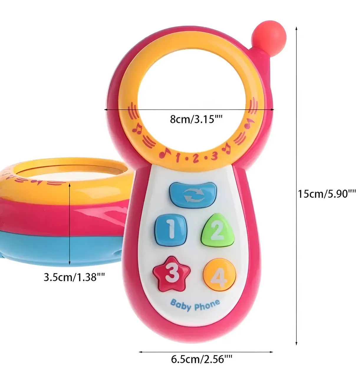 Teléfono Celular Juguete Musical Espejo Bebe Niño + Baterias