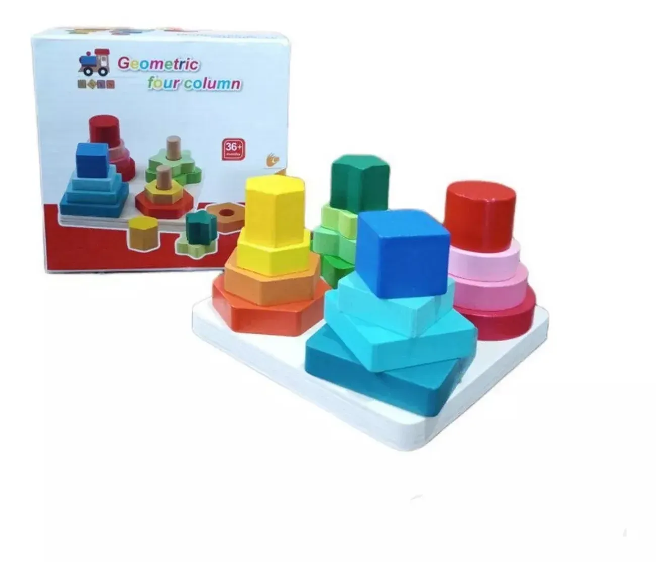 Juego Columnas Figuras Geometricas Encastre Desarrollo Niño