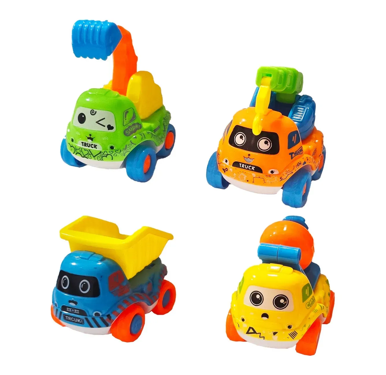 Carros Construccion Impulso Colección Juguete Niños X 4 Pcs