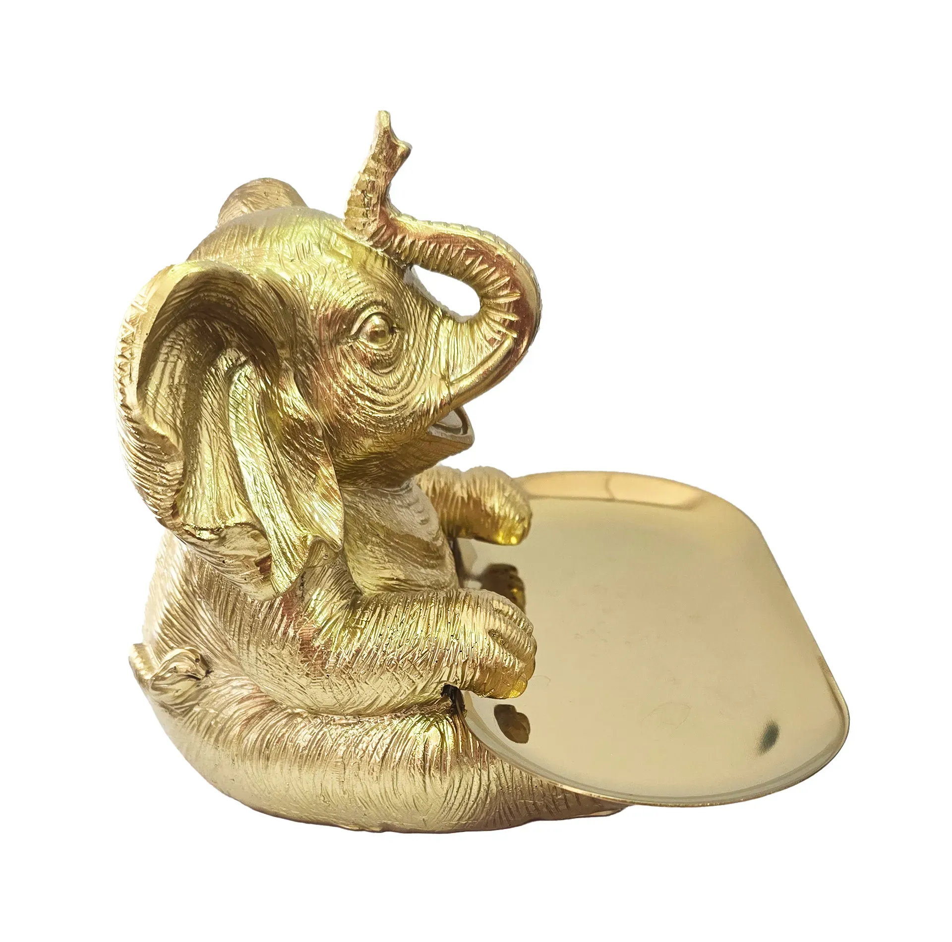 Elefante Ganesha Dorado Plato 7 Chakras Decorativo Feng Shui