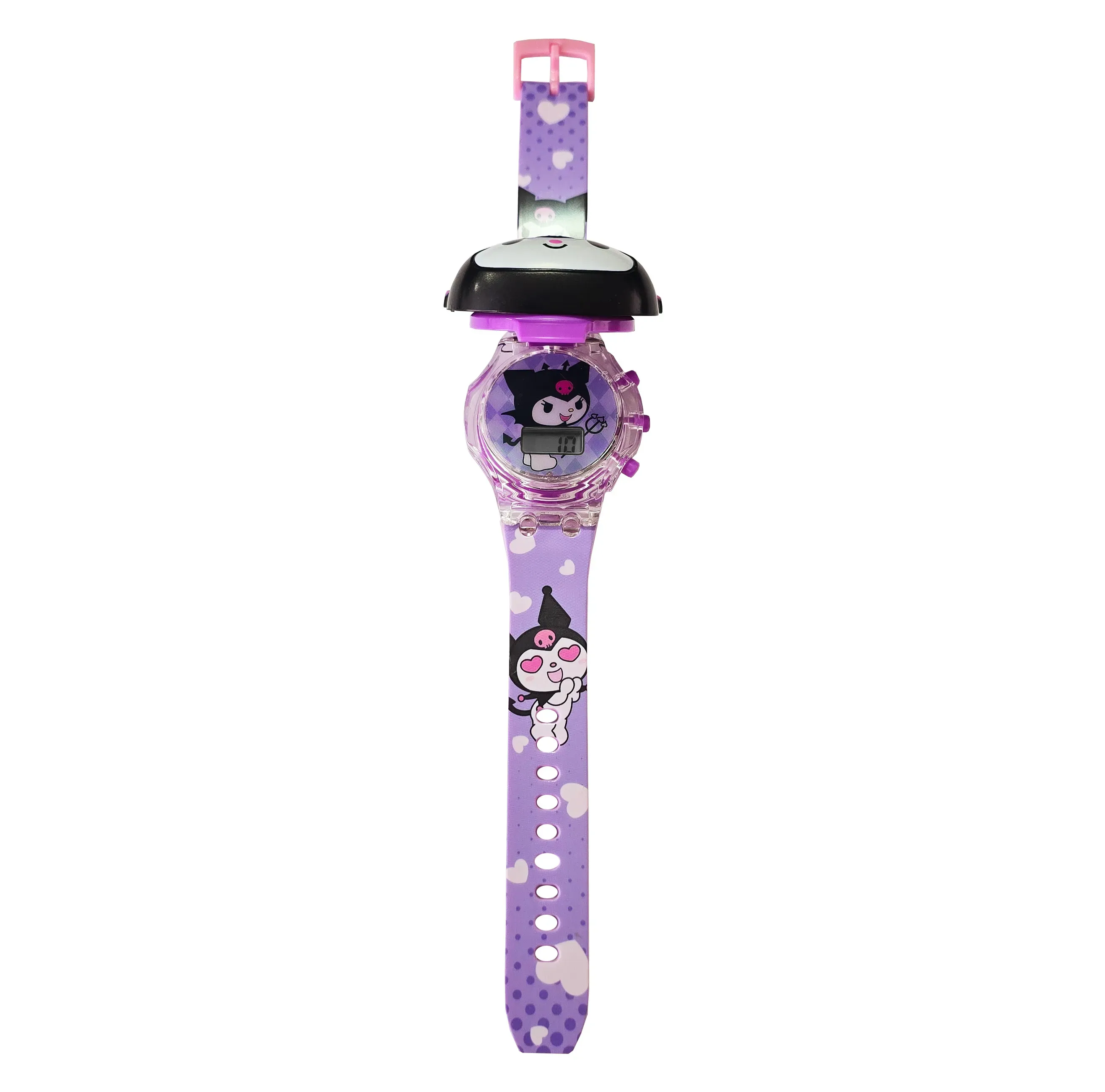 Reloj Niñas Digital Luces Sonido Tapa Infantil Kuromi Anime