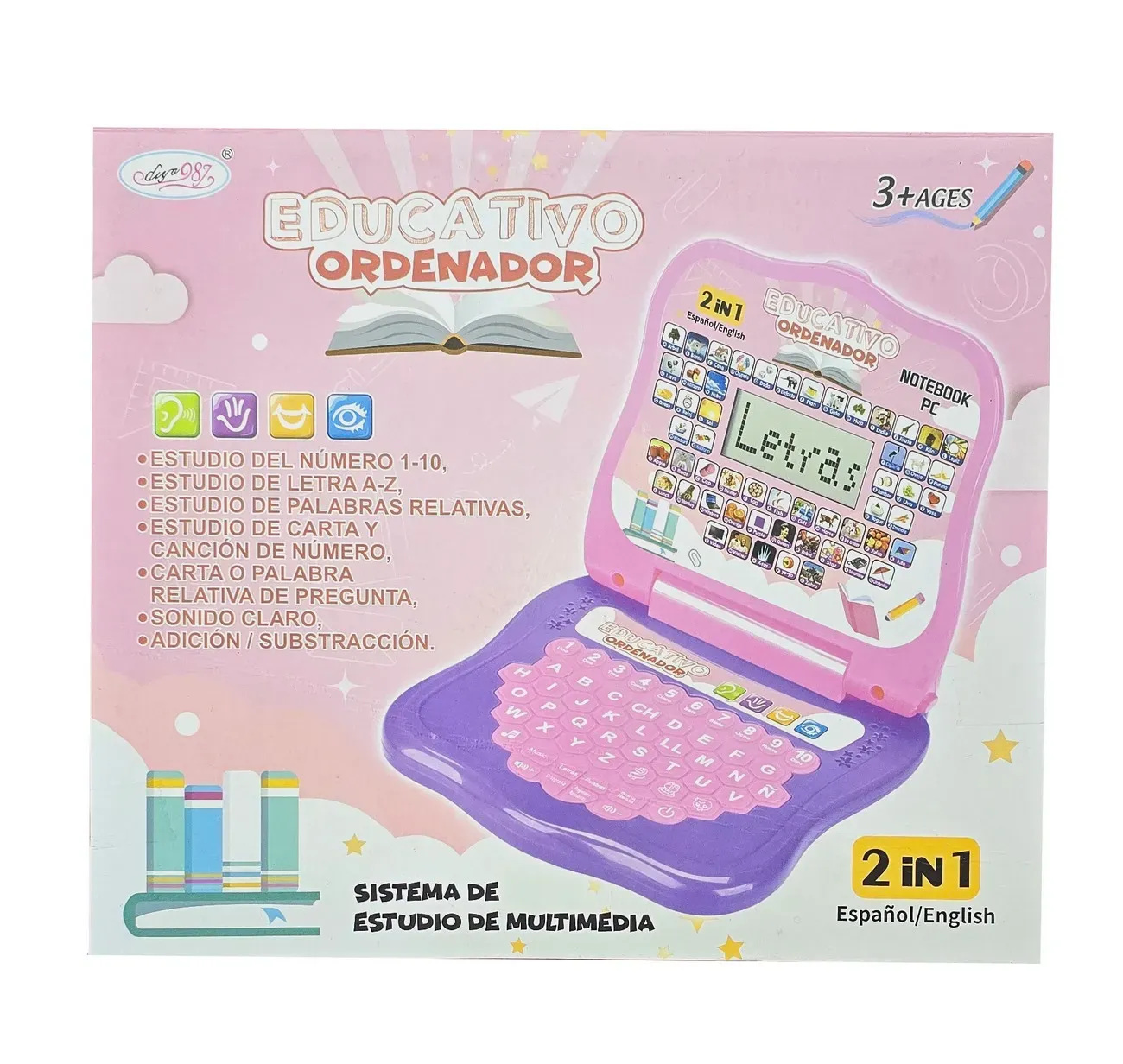 Mi Primer Portátil Infantil Mini Laptop Multiidioma+ Bateria