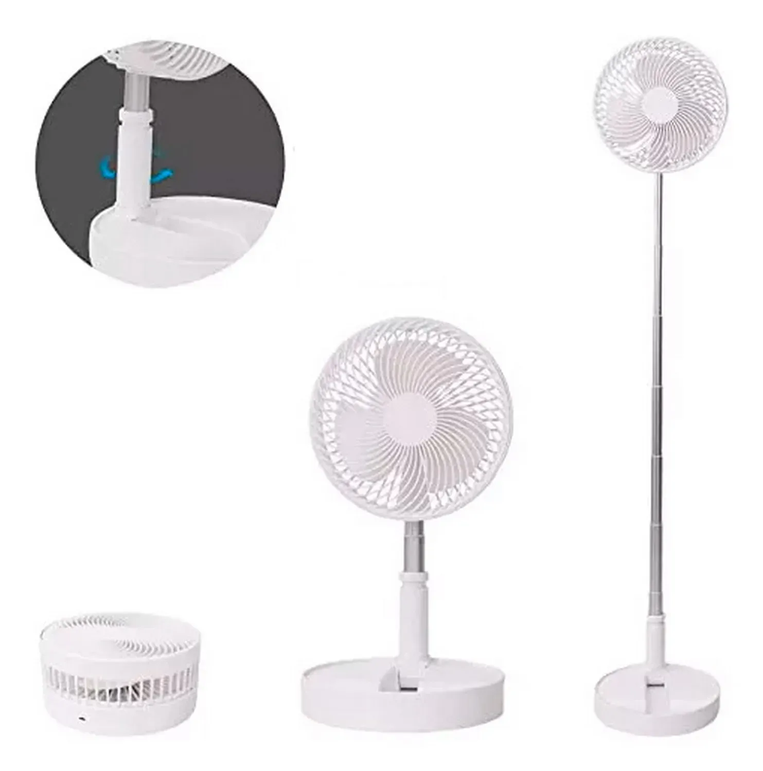 Ventilador Abanico Electrico Plegable Recargable Con Luz Led