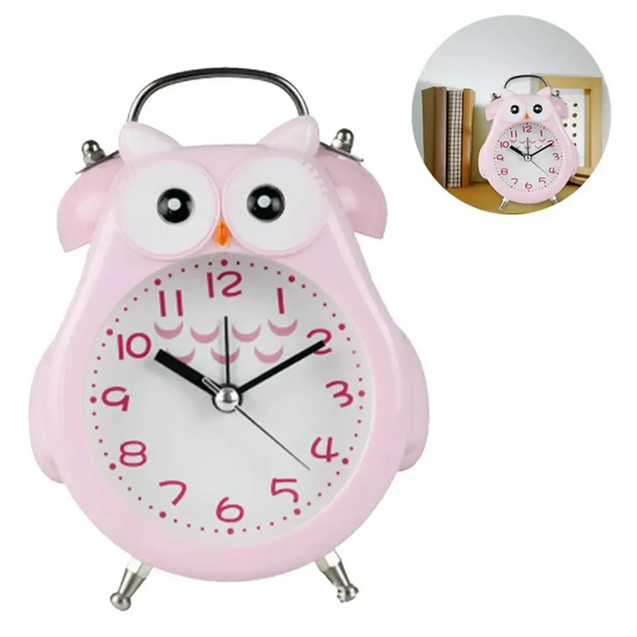 Reloj De Mesa Buho Unisex Decoracion Alarma + Bateria