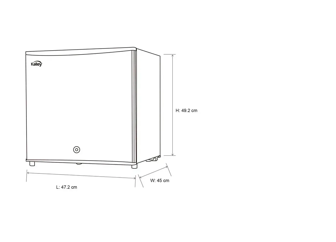 Minibar KALLEY Frost Una Puerta 43 Litros K-MB43G Gris