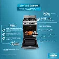 Estufa de Piso MABE 4 Puestos Con Horno Gas Natural EMC5150SNX0 Gris