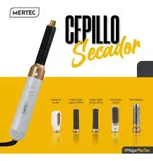 Cepillo Secador Multifuncional 5 en 1 Mertec MT-019W Blanco